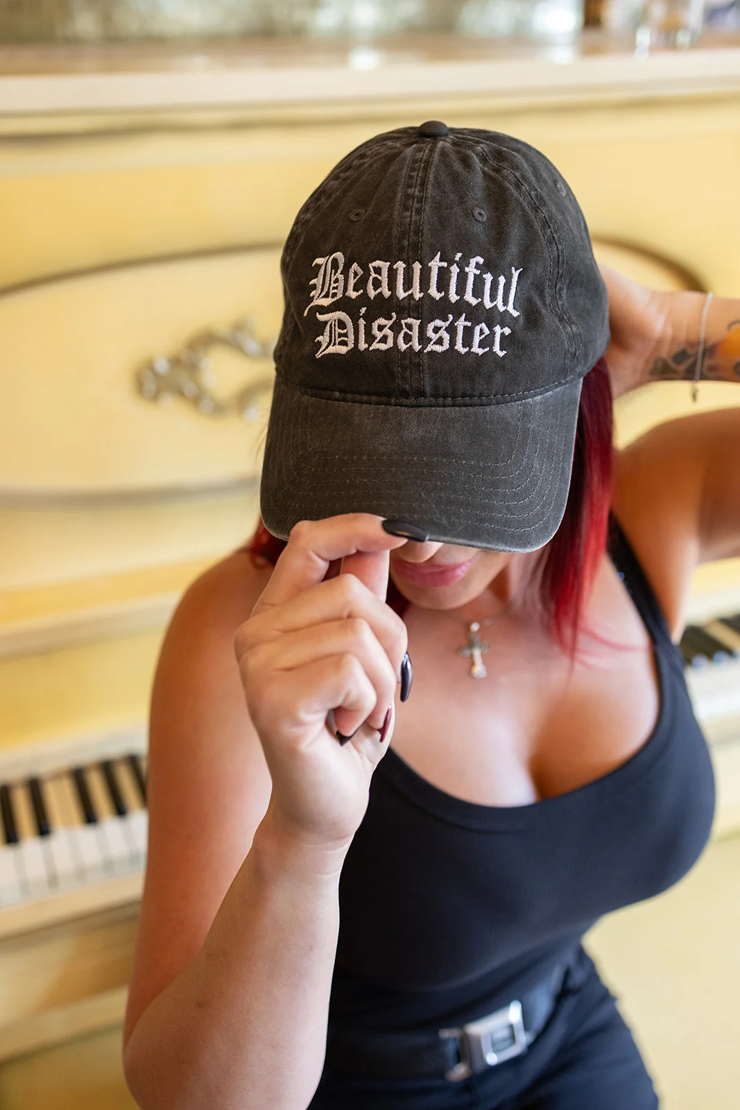 Beautiful Disaster Dad Hat Charcoal/White - Image 4